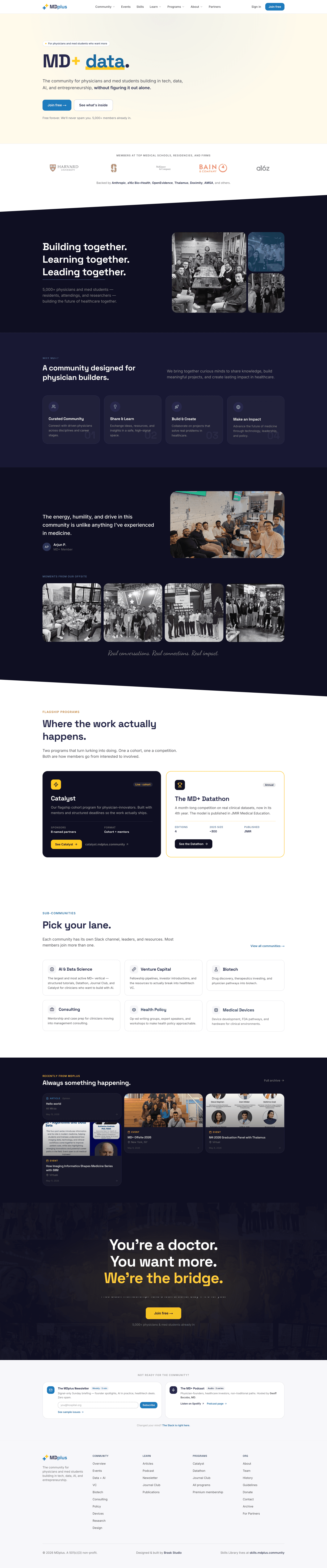 MD+ website after redesign