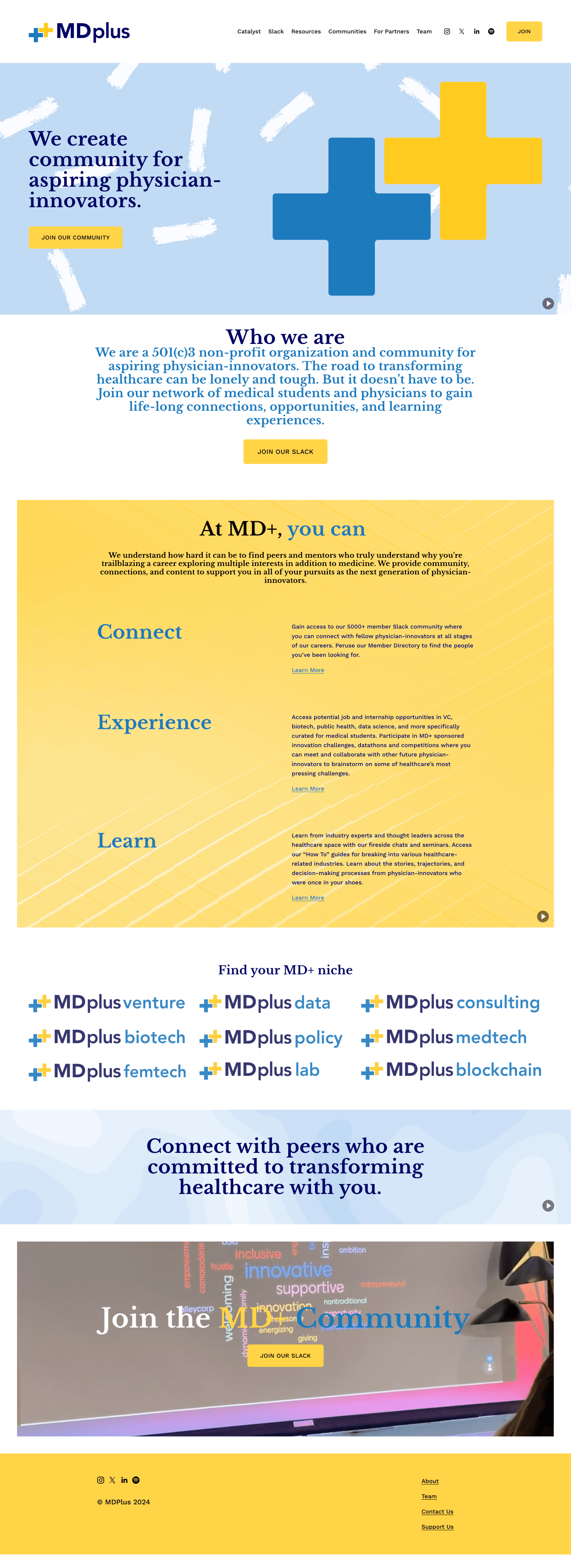 MD+ website before redesign