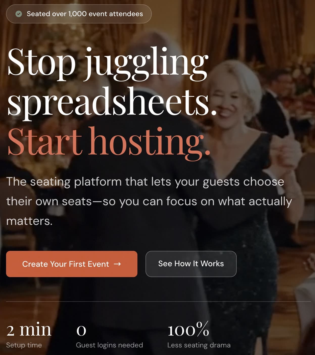 The Sitr hero: proof badge, headline, subhead, calls to action, and stats
